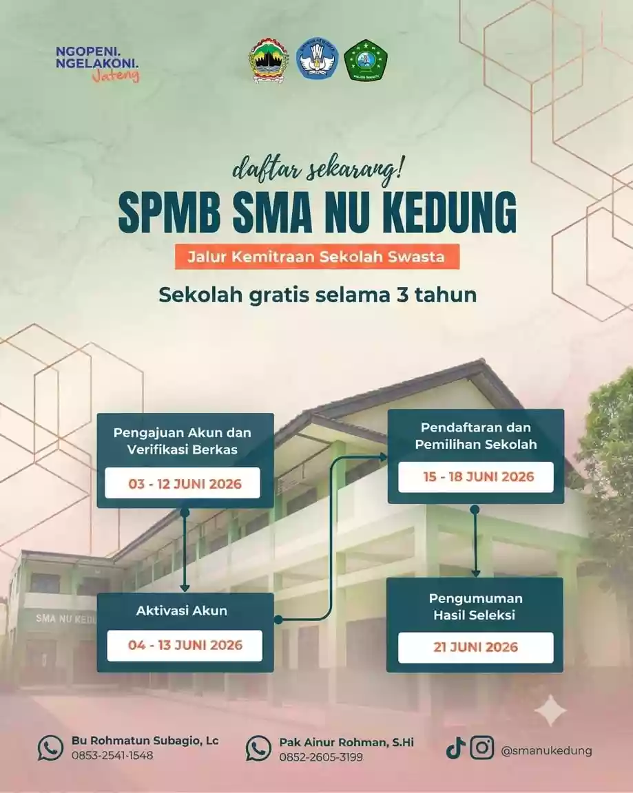 Banner Pendaftaran Murid Baru SMA NU Kedung Terbaru